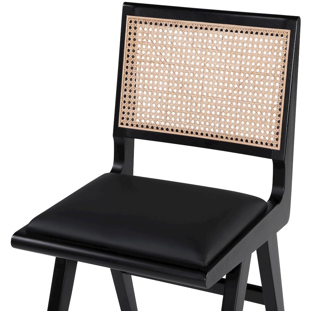 Abby Black Vegan Leather Dining Side Chair, Set of 2. Picture 6