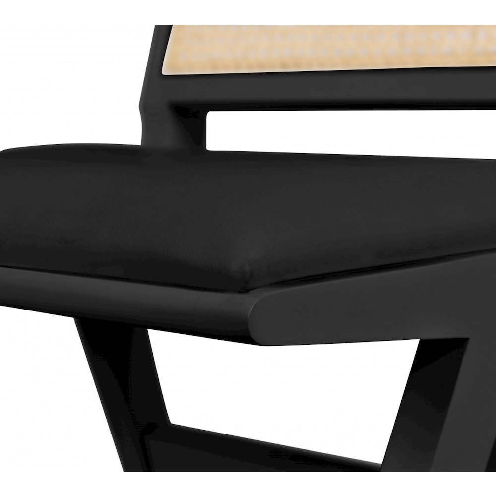 Abby Black Vegan Leather Dining Side Chair, Set of 2. Picture 7
