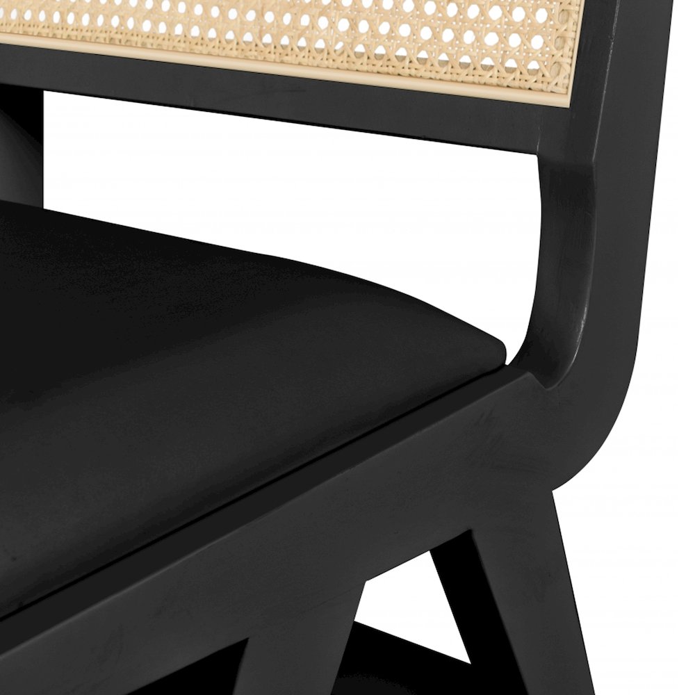 Abby Black Vegan Leather Dining Side Chair, Set of 2. Picture 8