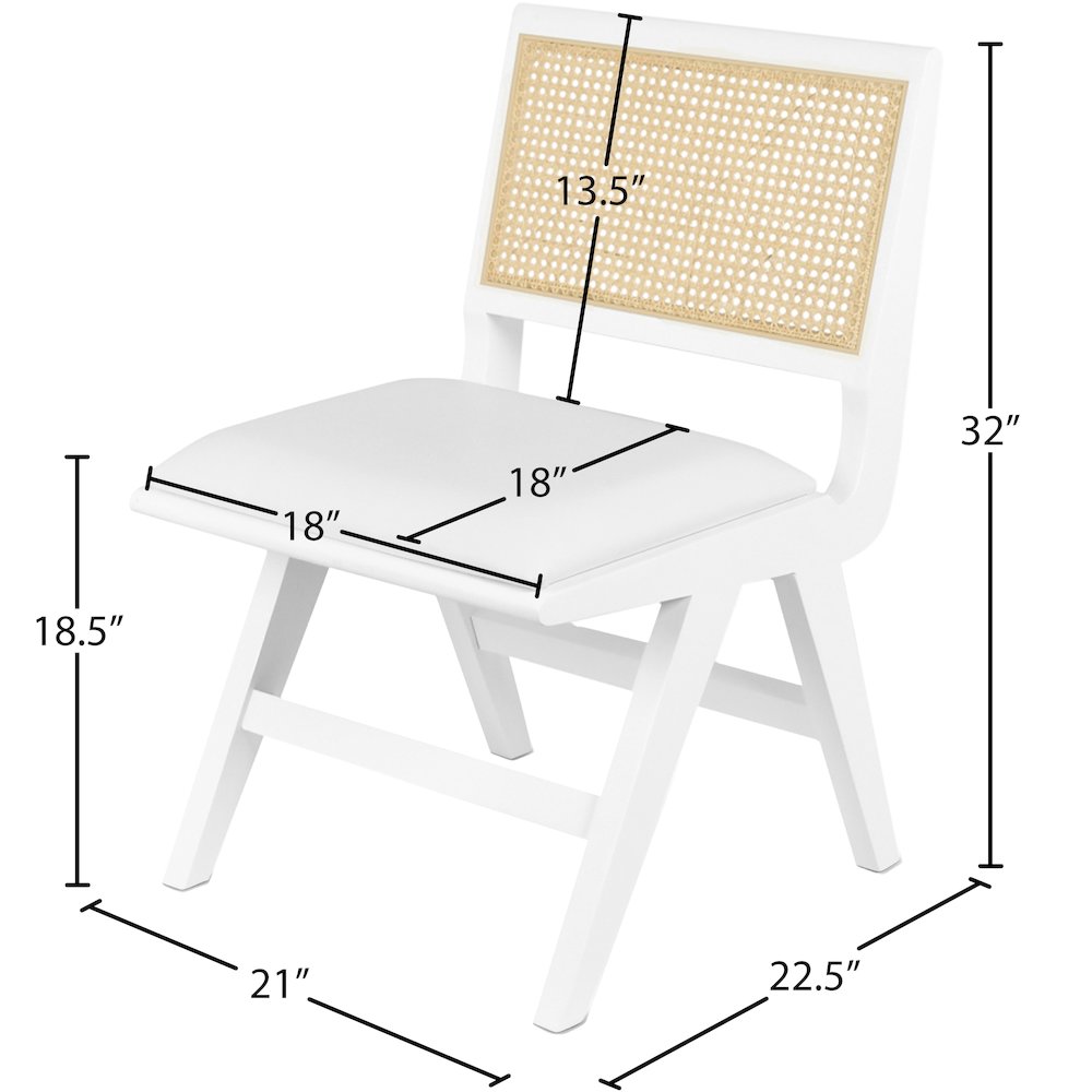 Abby Cream Vegan Leather Dining Side Chair, Set of 2. Picture 12