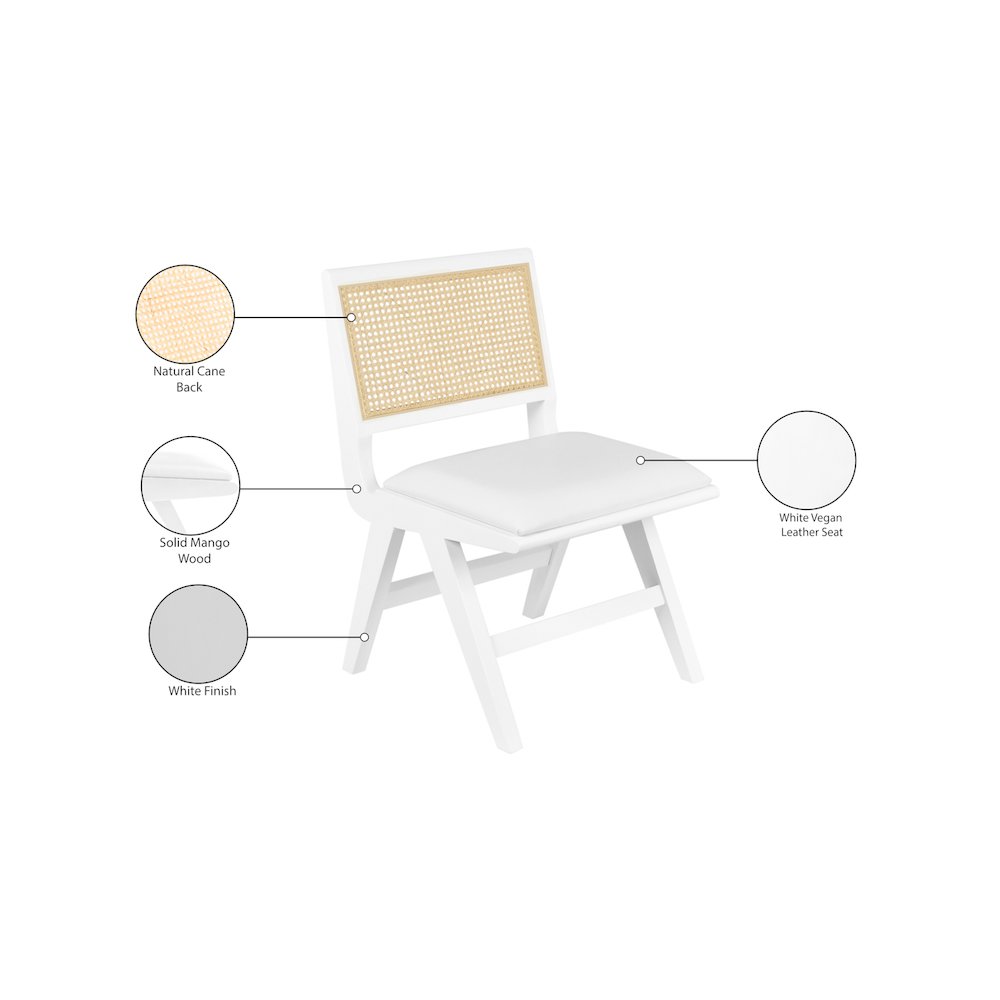 Abby Cream Vegan Leather Dining Side Chair, Set of 2. Picture 13