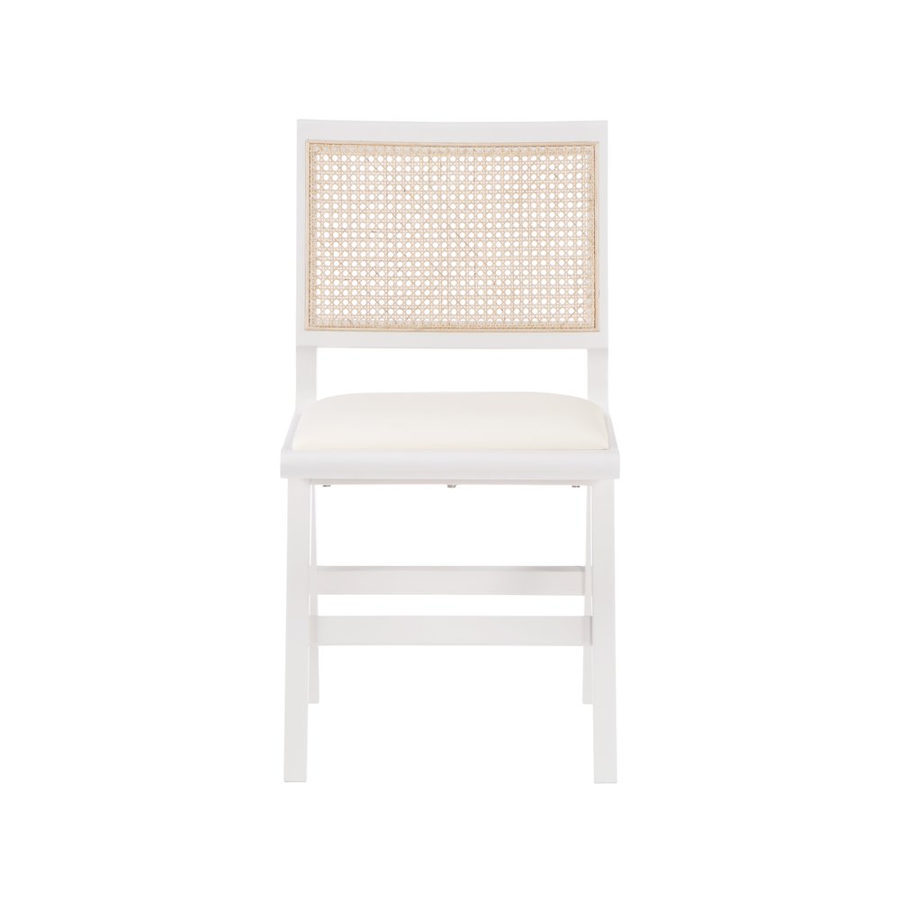 Abby Cream Vegan Leather Dining Side Chair, Set of 2. Picture 3