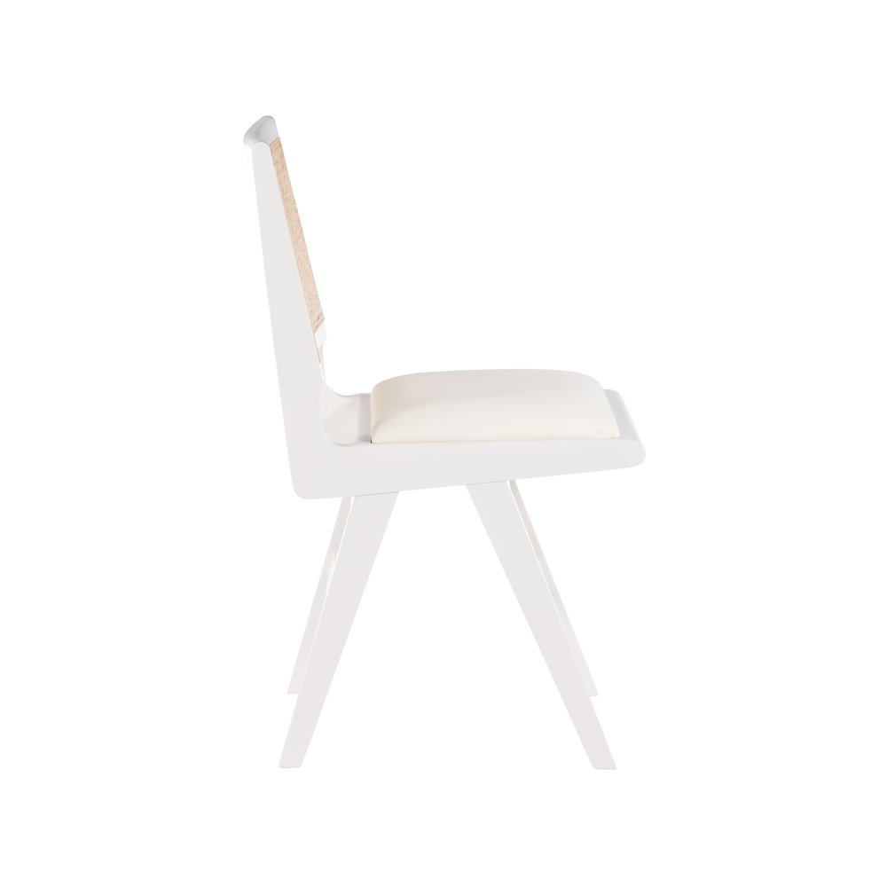 Abby Cream Vegan Leather Dining Side Chair, Set of 2. Picture 4