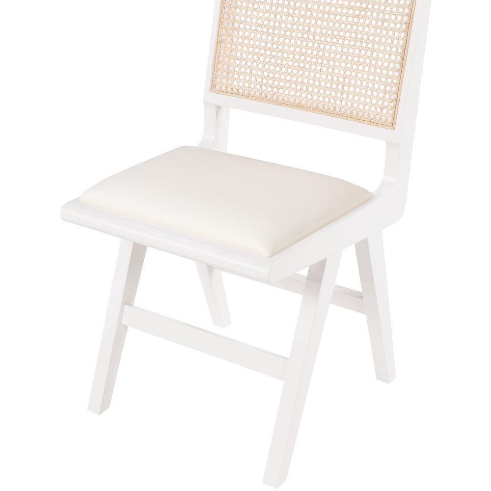 Abby Cream Vegan Leather Dining Side Chair, Set of 2. Picture 5