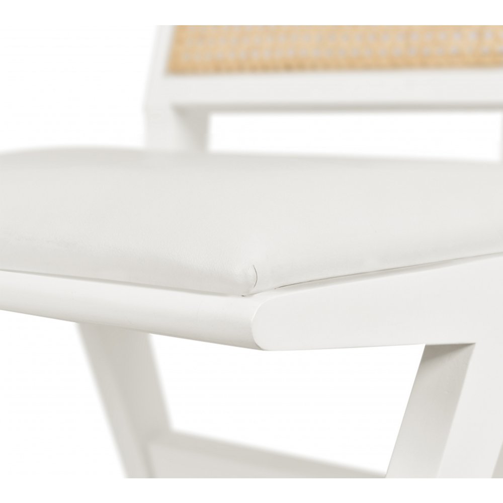 Abby Cream Vegan Leather Dining Side Chair, Set of 2. Picture 7