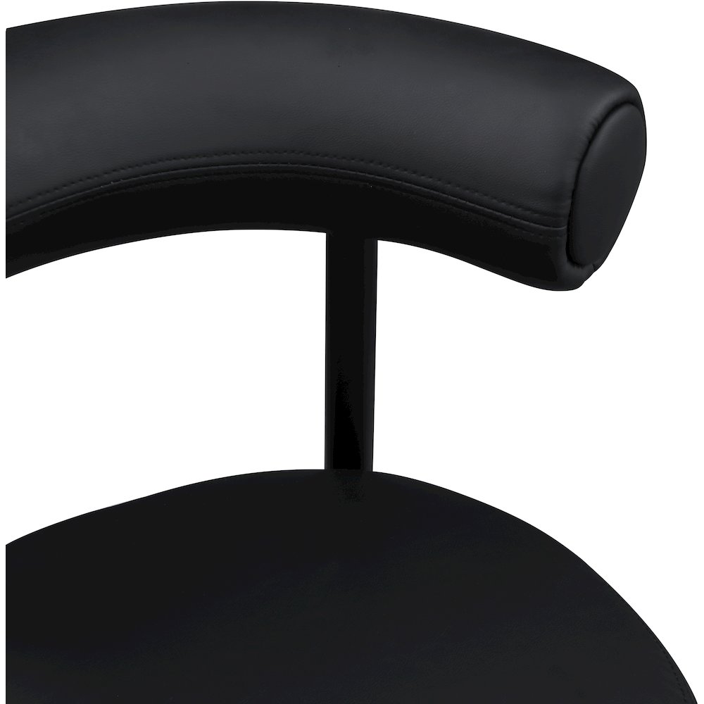 Bordeaux Black Vegan Leather Counter Stool, Set of 2. Picture 7