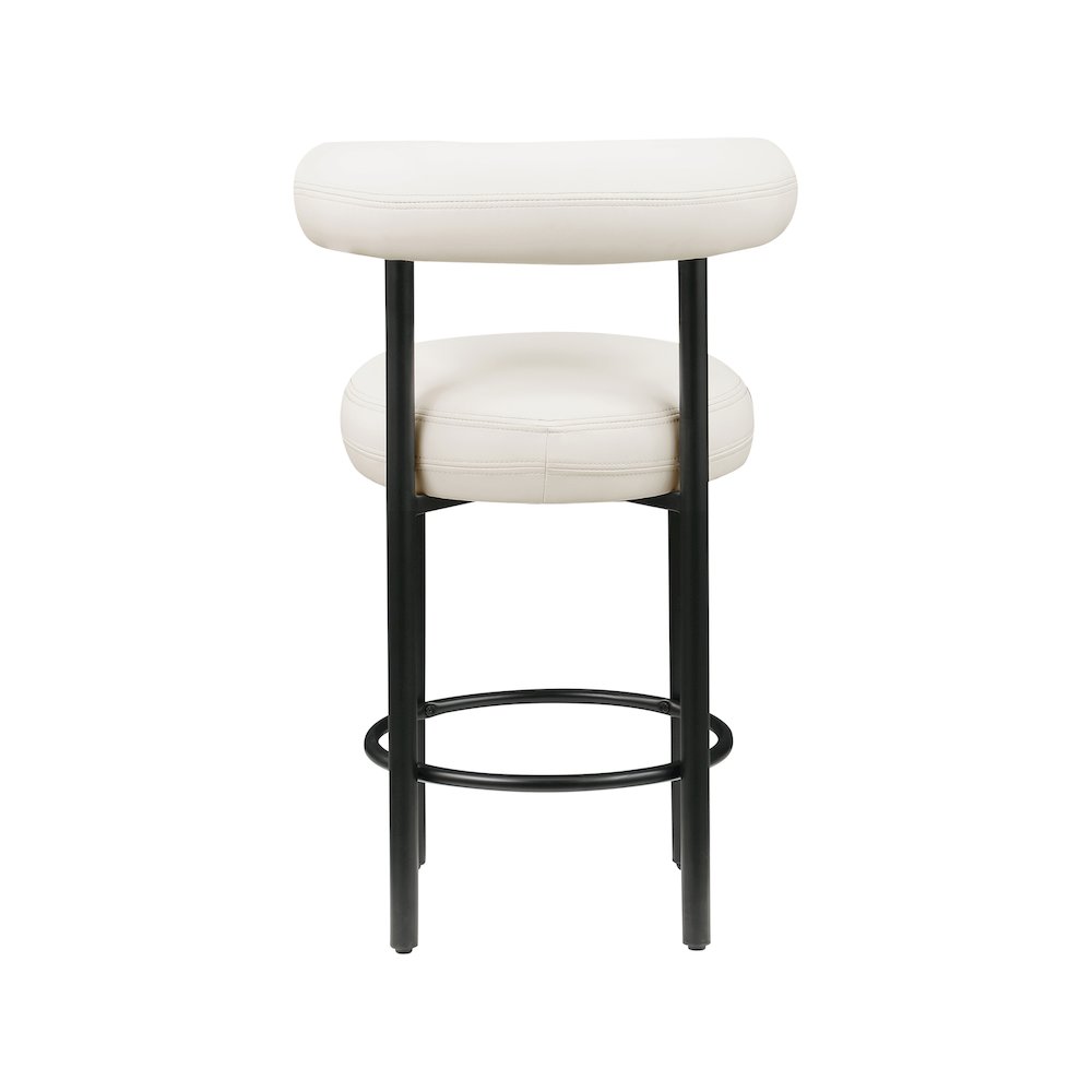Bordeaux Cream Vegan Leather Counter Stool, Set of 2. Picture 4