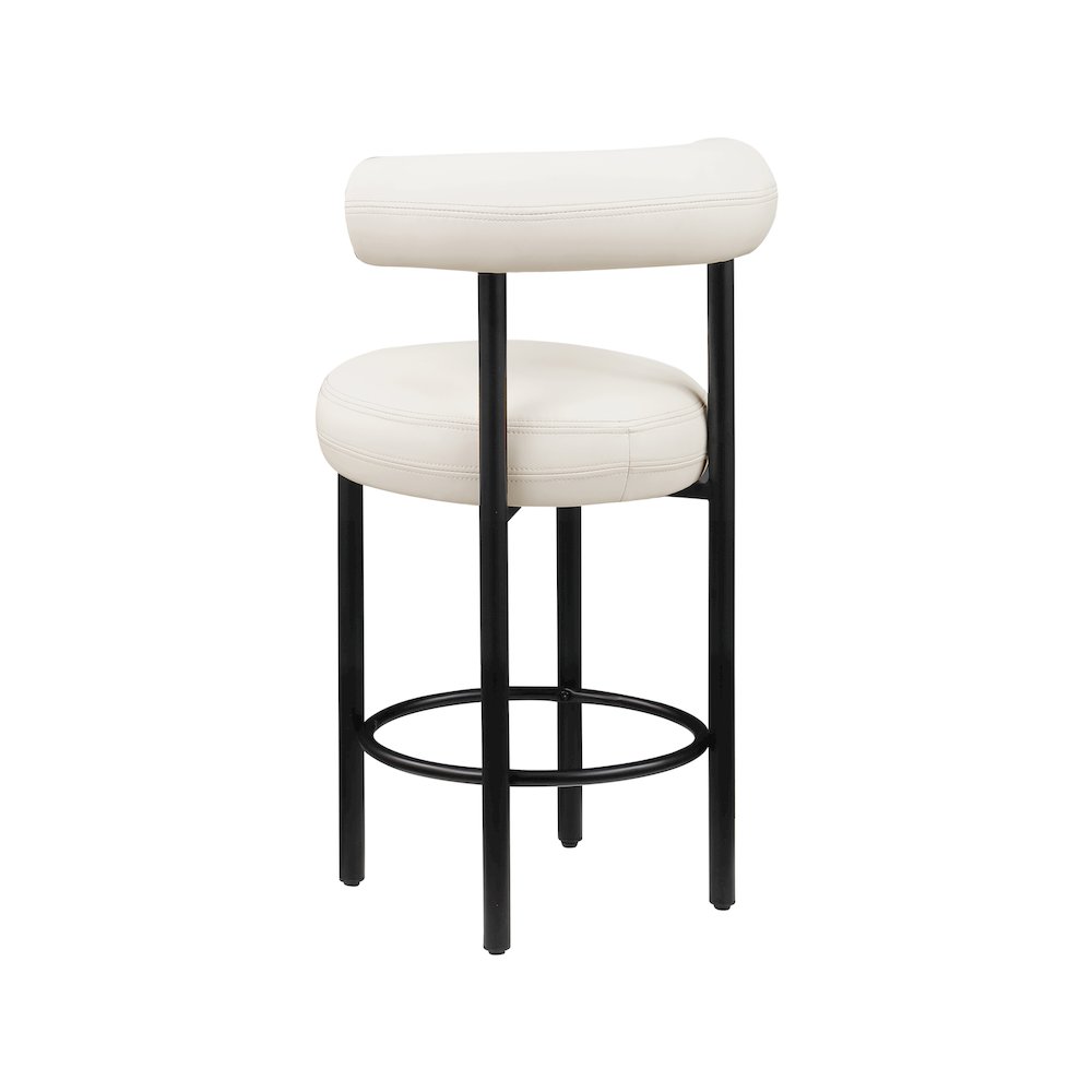 Bordeaux Cream Vegan Leather Counter Stool, Set of 2. Picture 6