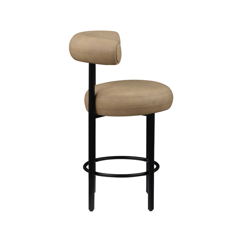 Bordeaux Tan Vegan Leather Counter Stool, Set of 2. Picture 3