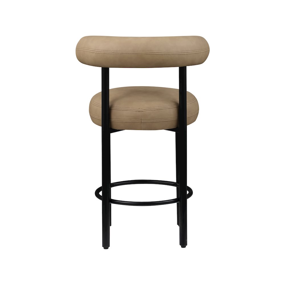 Bordeaux Tan Vegan Leather Counter Stool, Set of 2. Picture 4