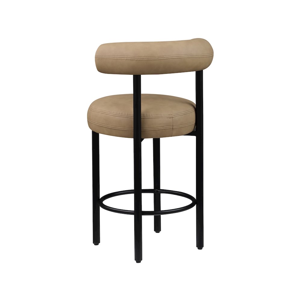 Bordeaux Tan Vegan Leather Counter Stool, Set of 2. Picture 6