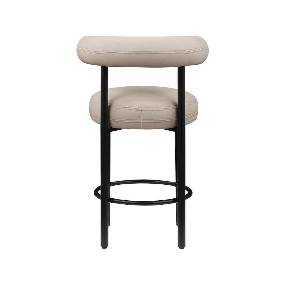 Bordeaux Taupe Vegan Leather Counter Stool, Set of 2. Picture 4