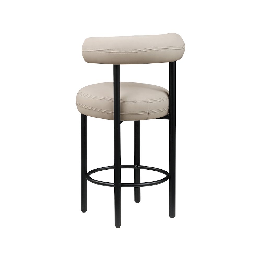 Bordeaux Taupe Vegan Leather Counter Stool, Set of 2. Picture 6