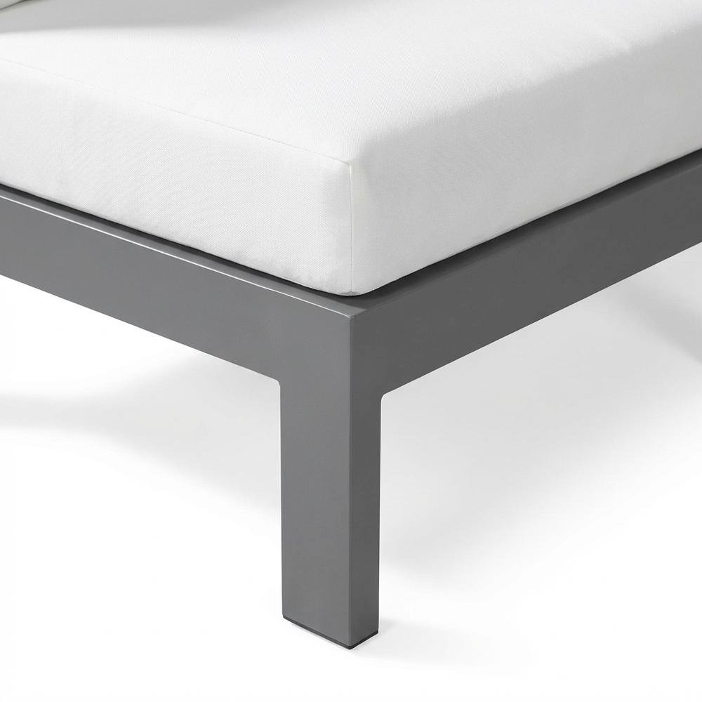 White Fabric Outdoor Patio Modular Sectional For Contemporary Style Comfort. Picture 6