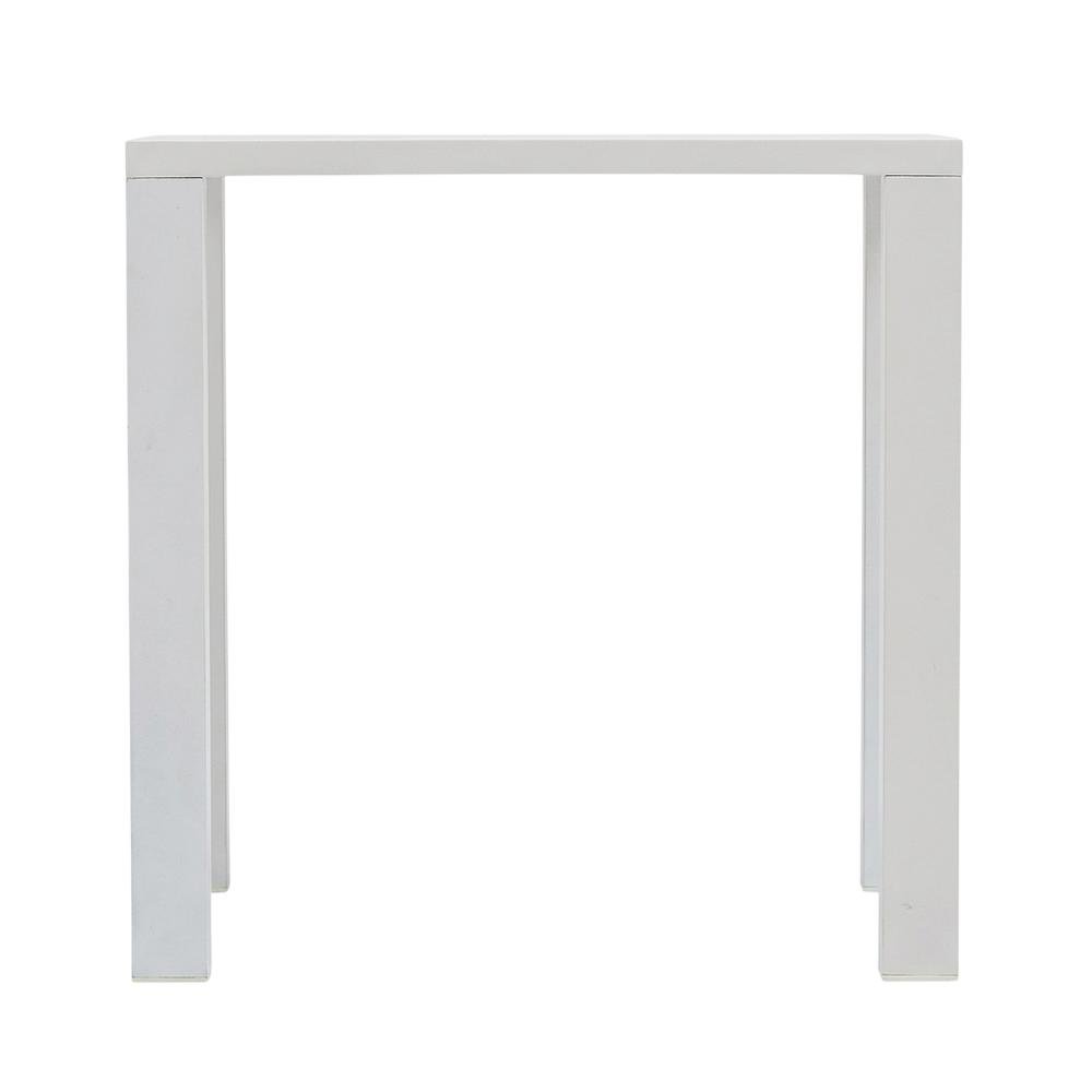 White Outdoor Patio End Table With Contemporary Style. Picture 4