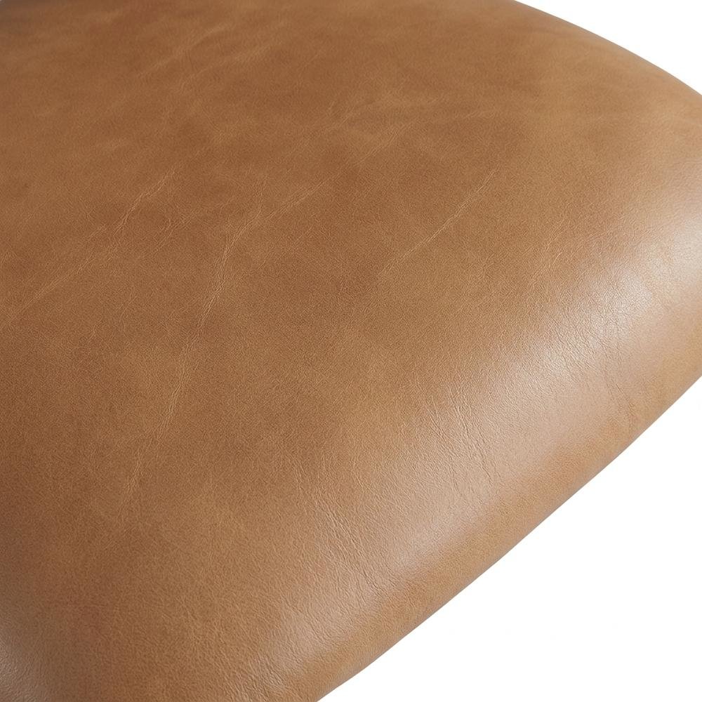 Vegan Leather Counter Stools with Back, Kitchen Island, Cognac, Set of 2. Picture 6
