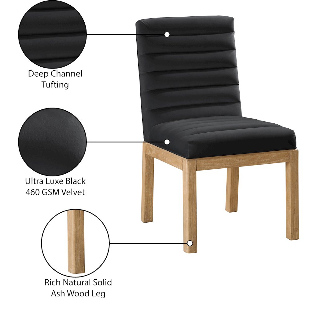 Evelyn Black Velvet Dining Chair. Picture 8