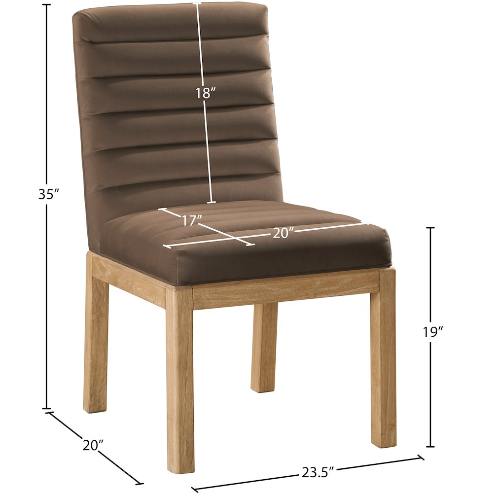 Evelyn Brown Velvet Dining Chair. Picture 7
