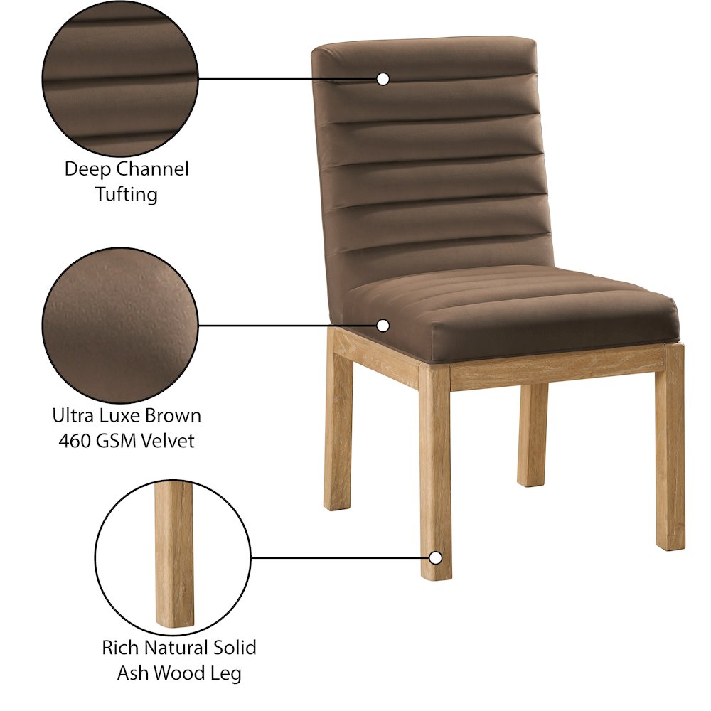 Evelyn Brown Velvet Dining Chair. Picture 8