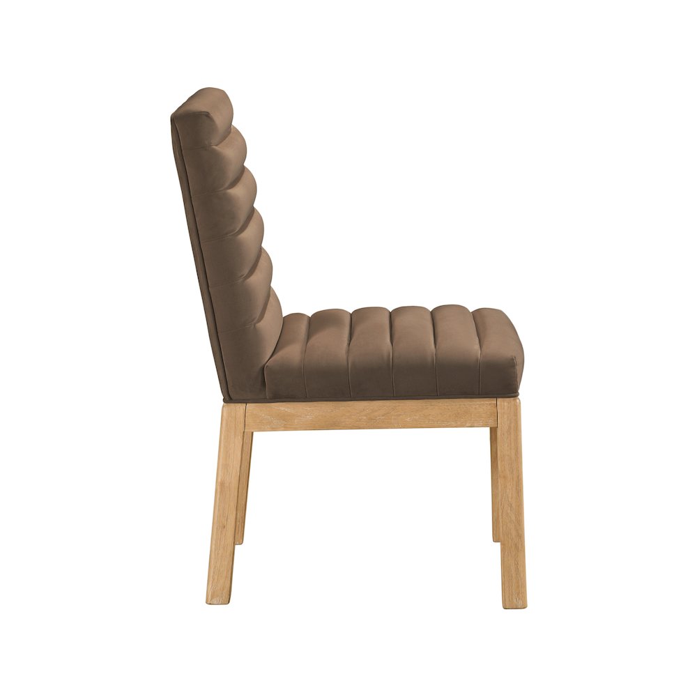 Evelyn Brown Velvet Dining Chair. Picture 3