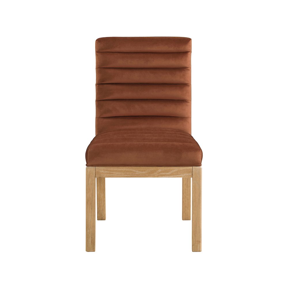 Evelyn Cognac Velvet Dining Chair. Picture 2