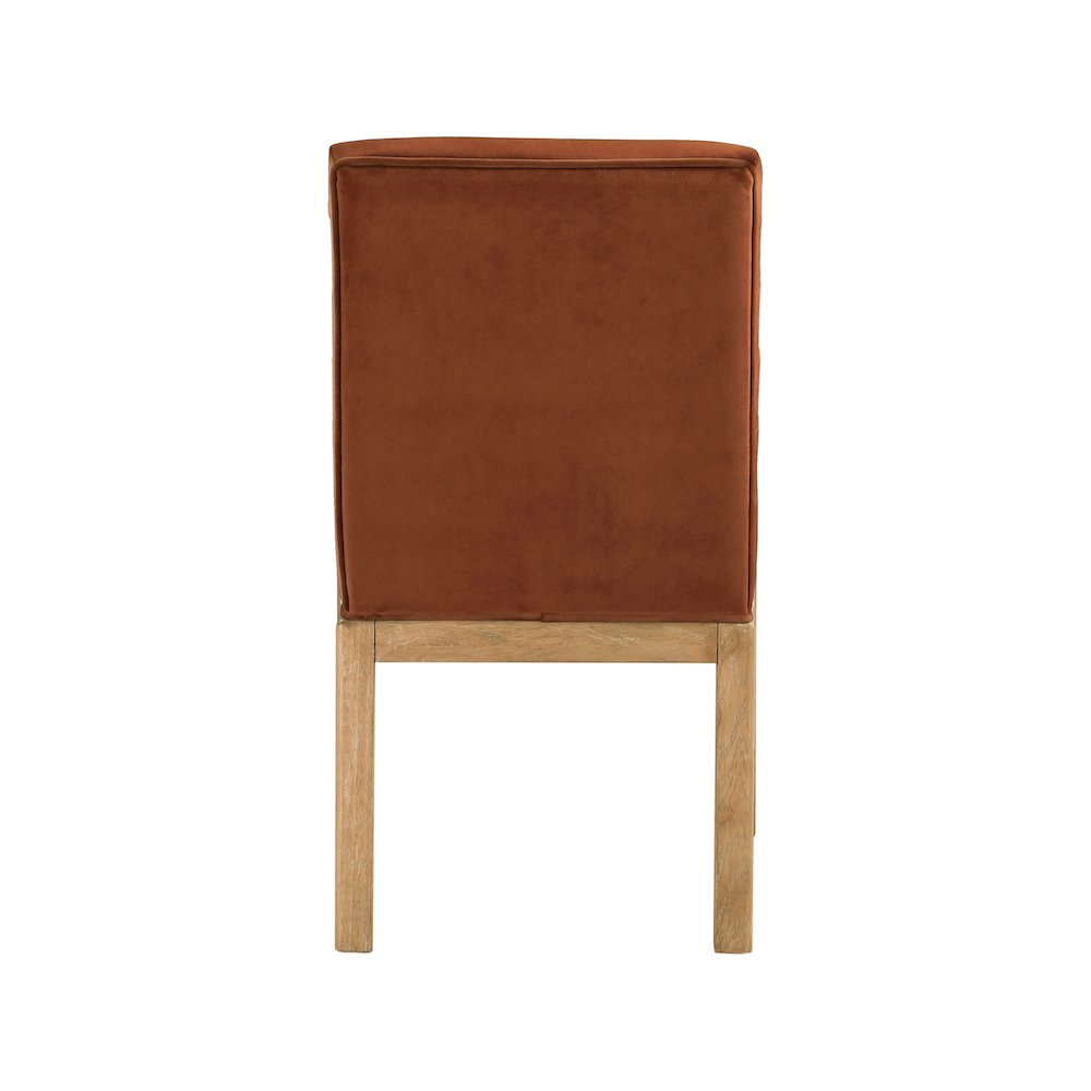Evelyn Cognac Velvet Dining Chair. Picture 4