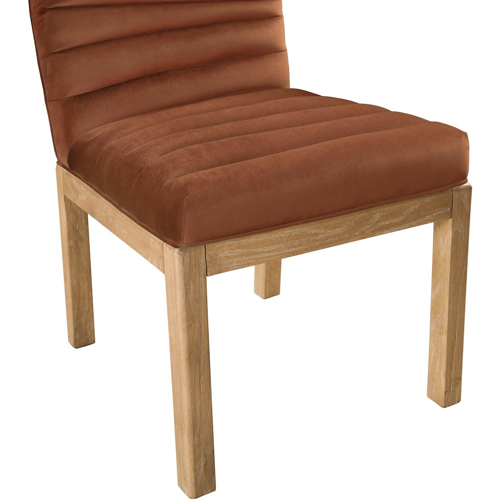 Evelyn Cognac Velvet Dining Chair. Picture 5
