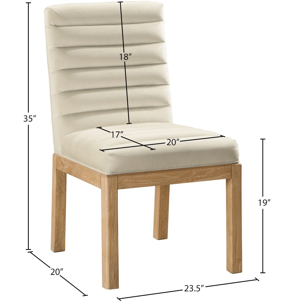 Evelyn Cream Velvet Dining Chair. Picture 7