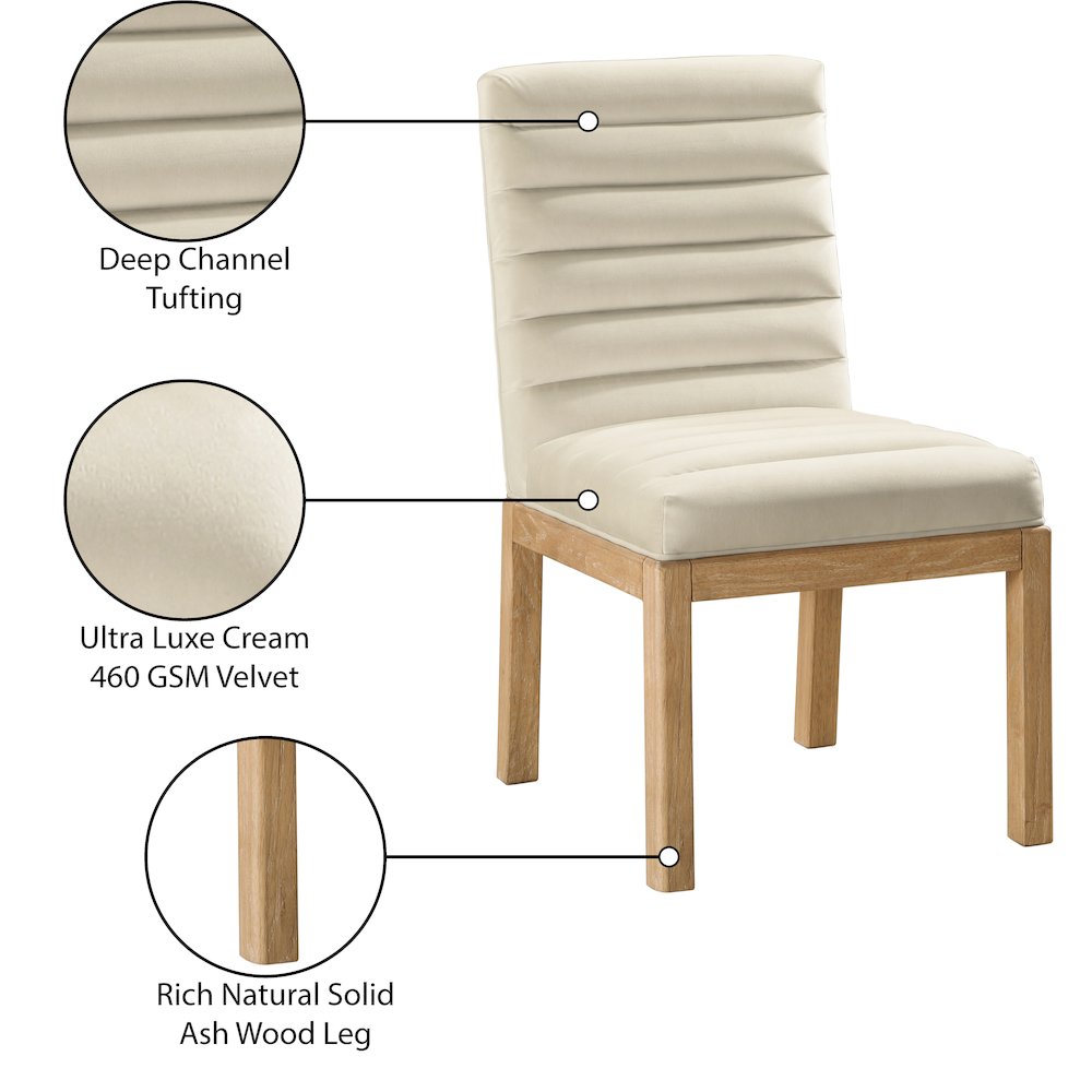 Evelyn Cream Velvet Dining Chair. Picture 8