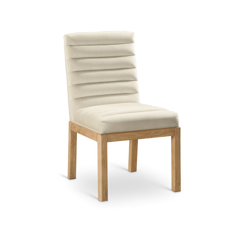 Evelyn Cream Velvet Dining Chair. Picture 1