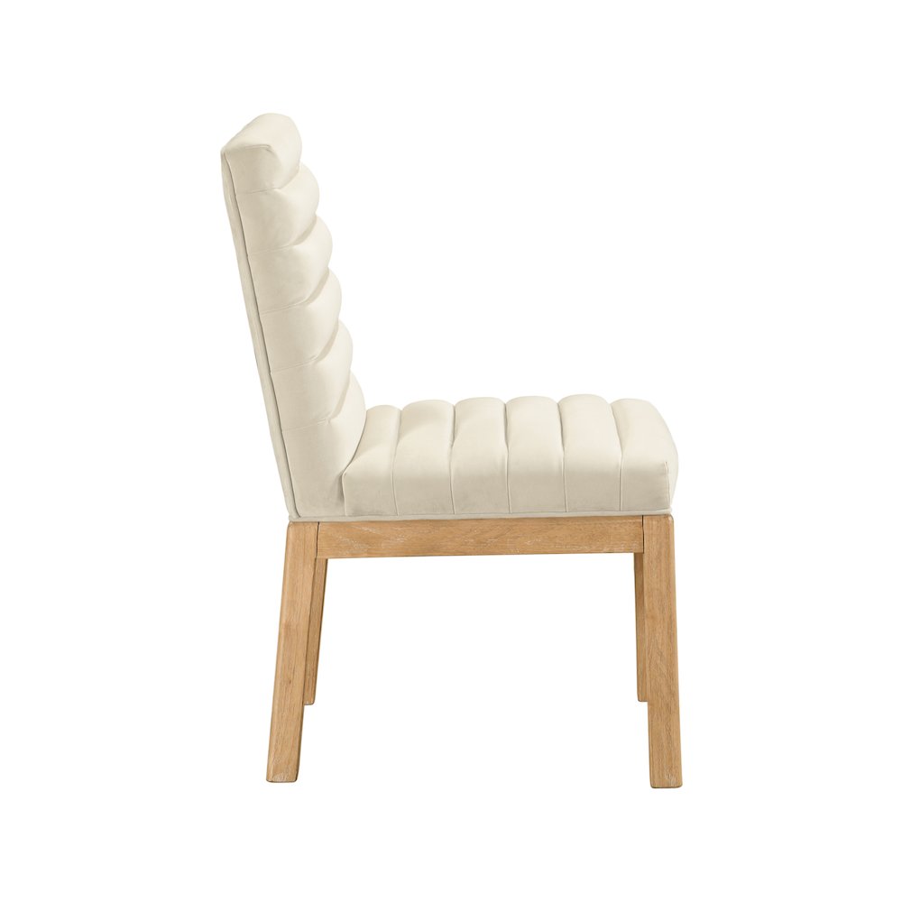 Evelyn Cream Velvet Dining Chair. Picture 3