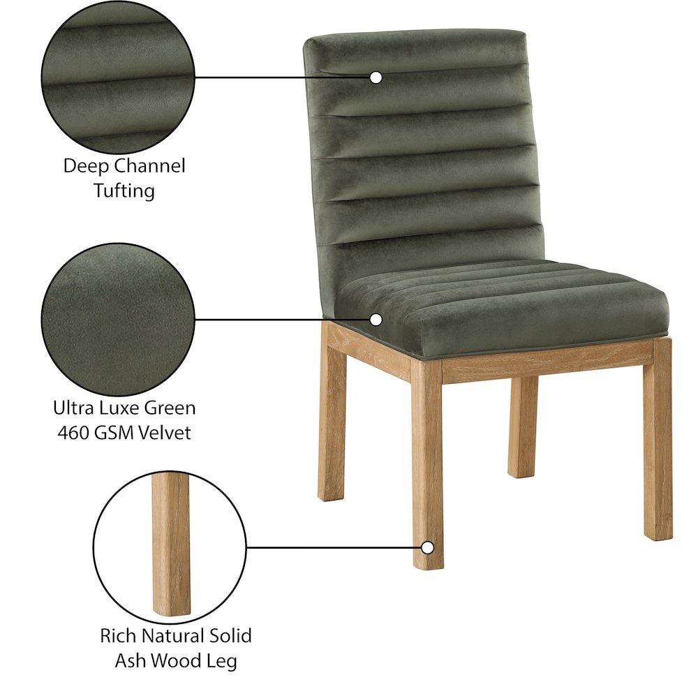 Evelyn Green Velvet Dining Chair. Picture 8