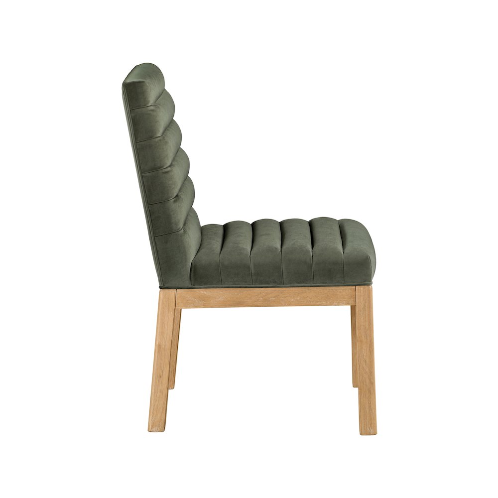 Evelyn Green Velvet Dining Chair. Picture 3