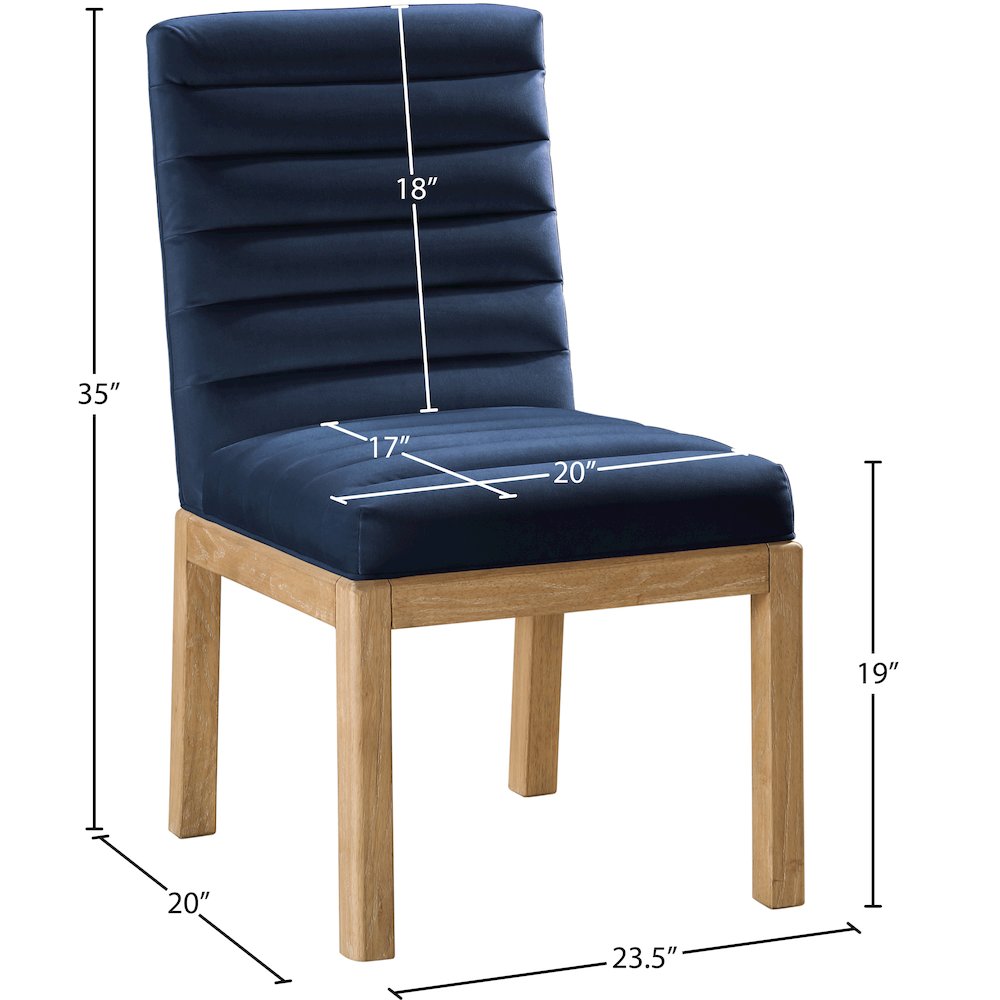Evelyn Navy Velvet Dining Chair. Picture 7