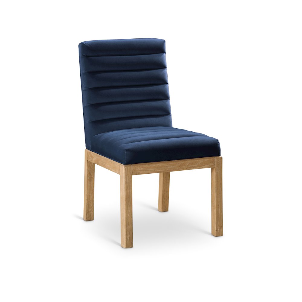 Evelyn Navy Velvet Dining Chair. Picture 1