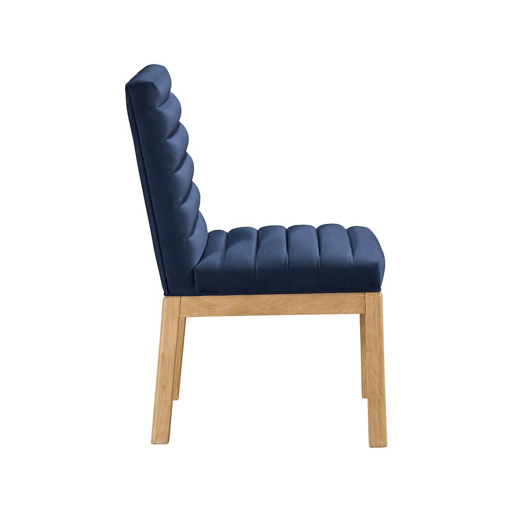 Evelyn Navy Velvet Dining Chair. Picture 3