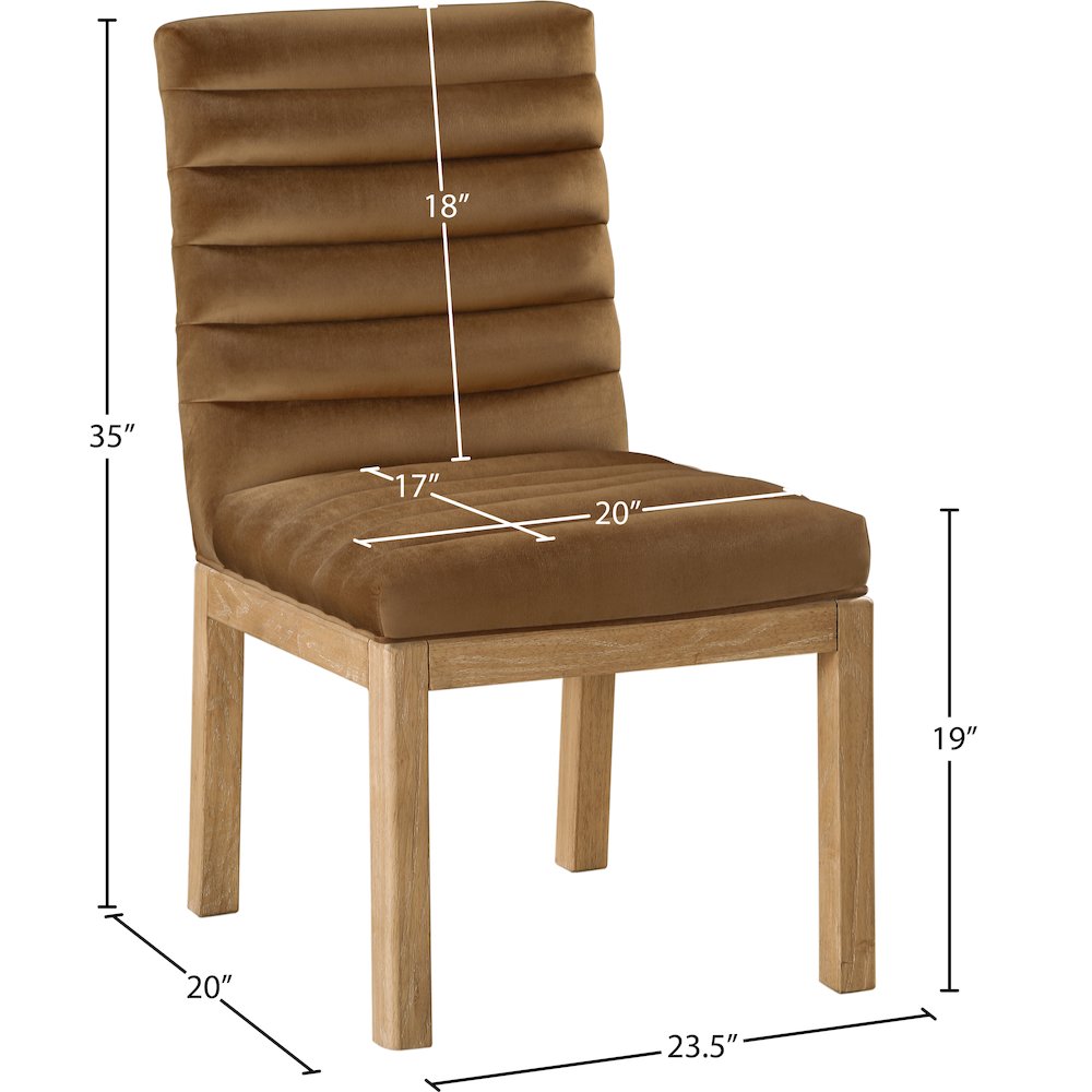 Evelyn Saddle Velvet Dining Chair. Picture 7