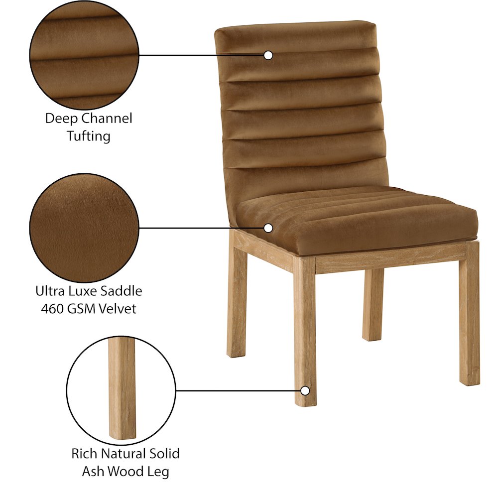 Evelyn Saddle Velvet Dining Chair. Picture 8