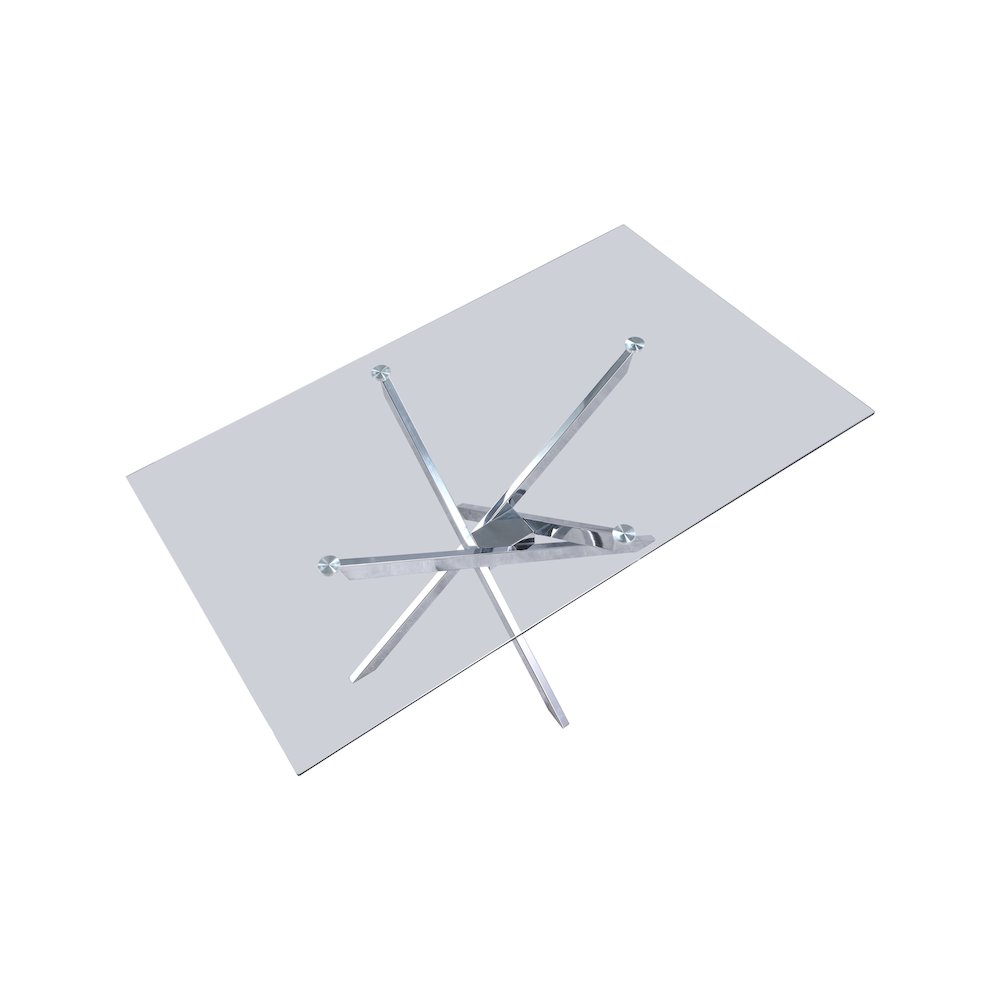 Xander Chrome Dining Table. Picture 4