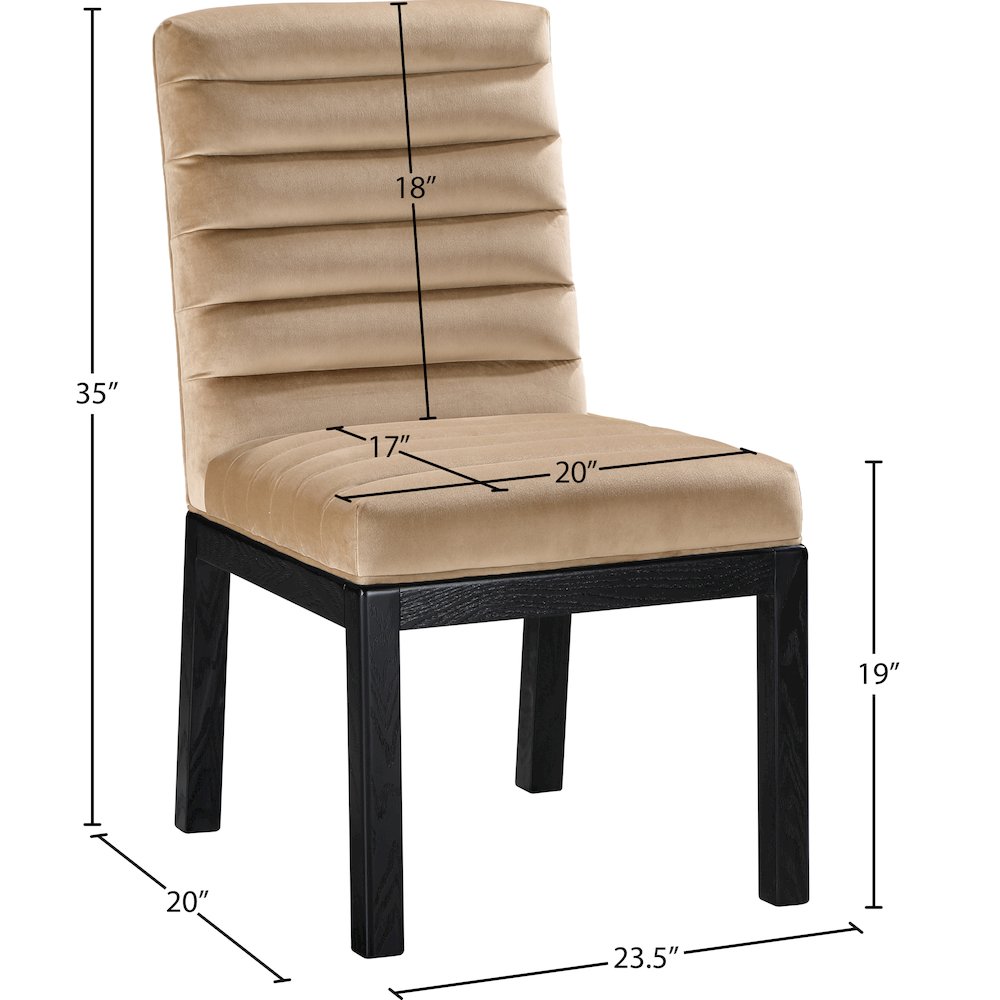 Evelyn Beige Velvet Dining Chair. Picture 7