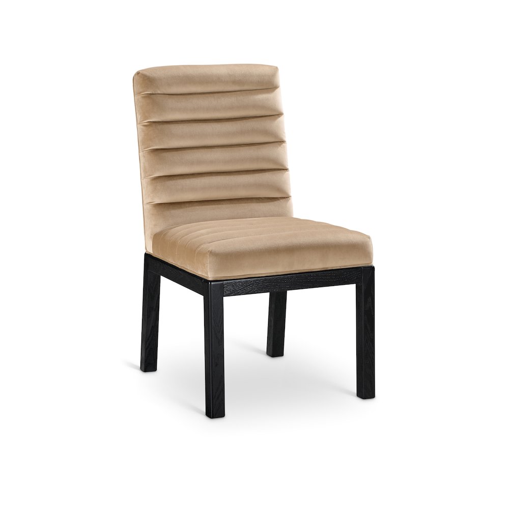 Evelyn Beige Velvet Dining Chair. Picture 1