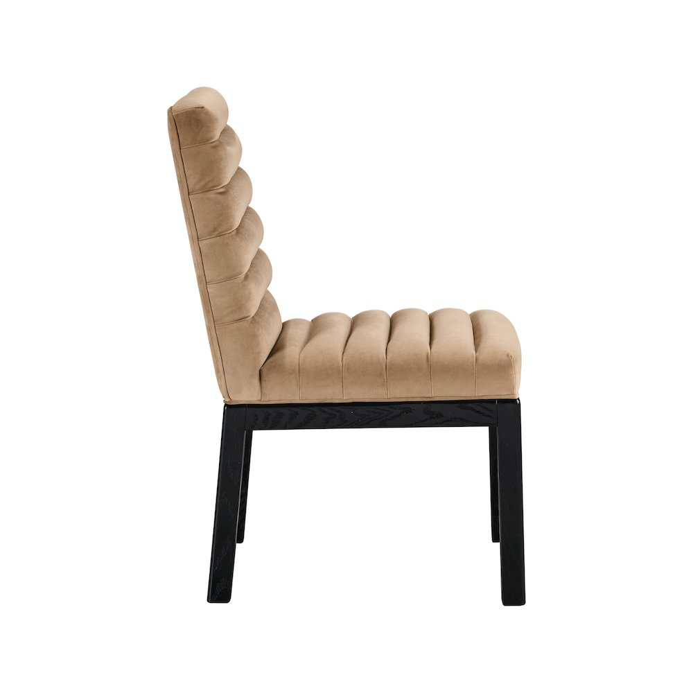 Evelyn Beige Velvet Dining Chair. Picture 3