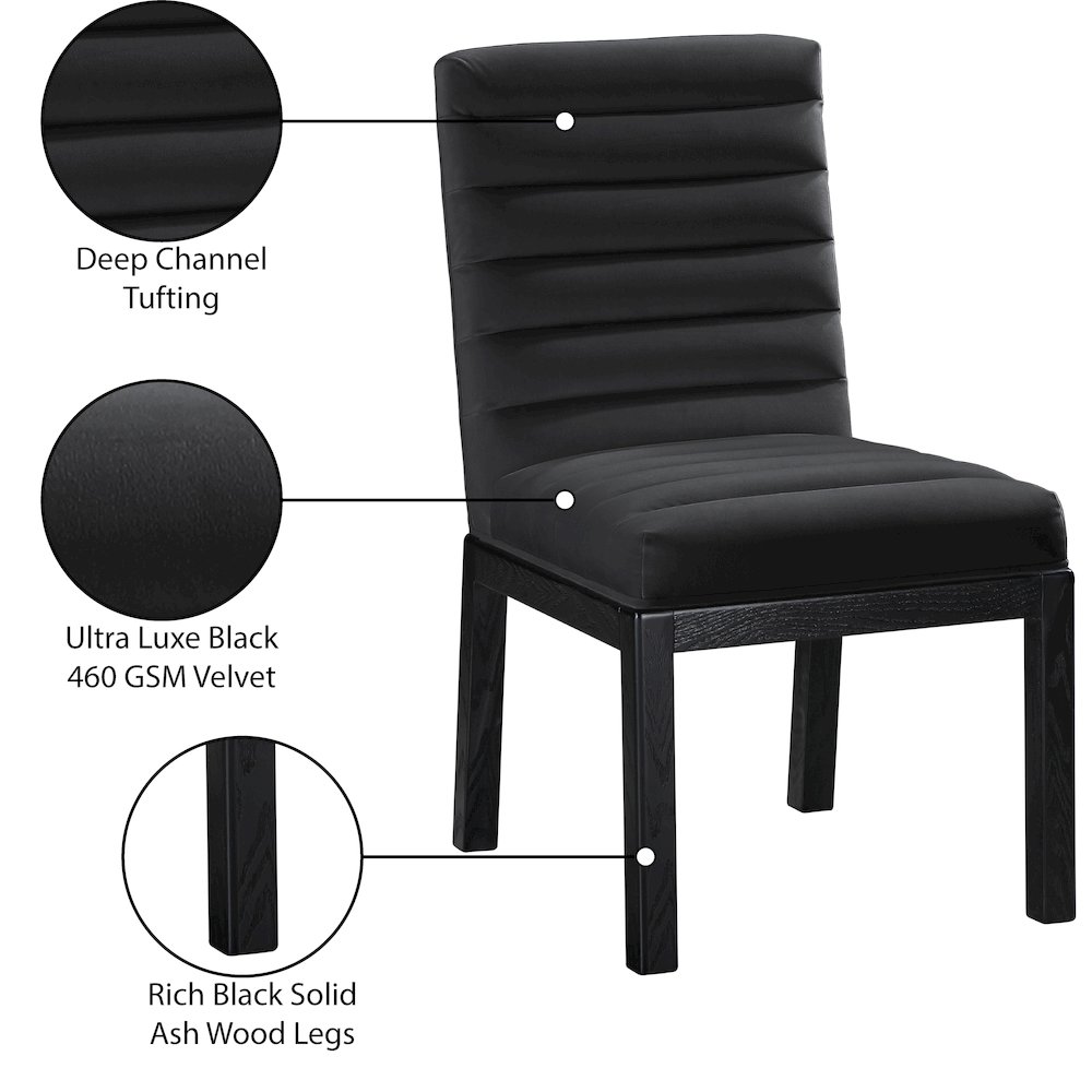 Evelyn Black Velvet Dining Chair. Picture 8