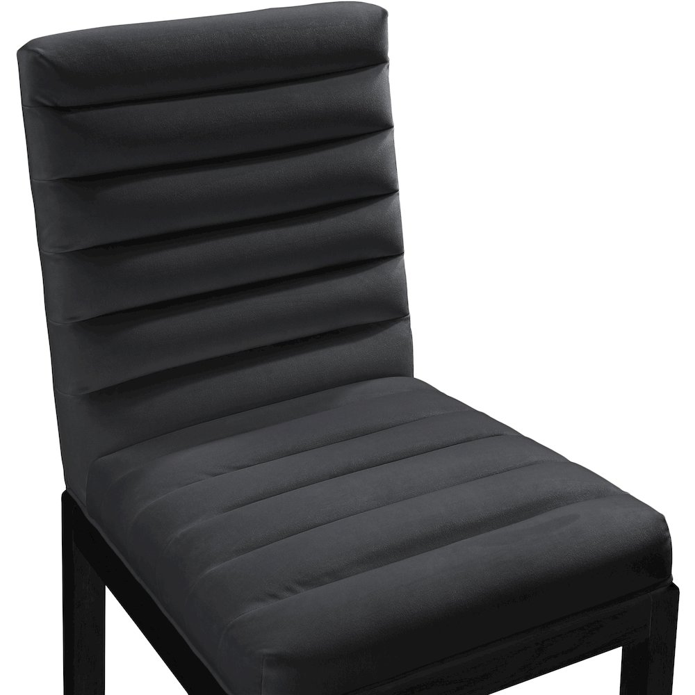 Evelyn Black Velvet Dining Chair. Picture 6