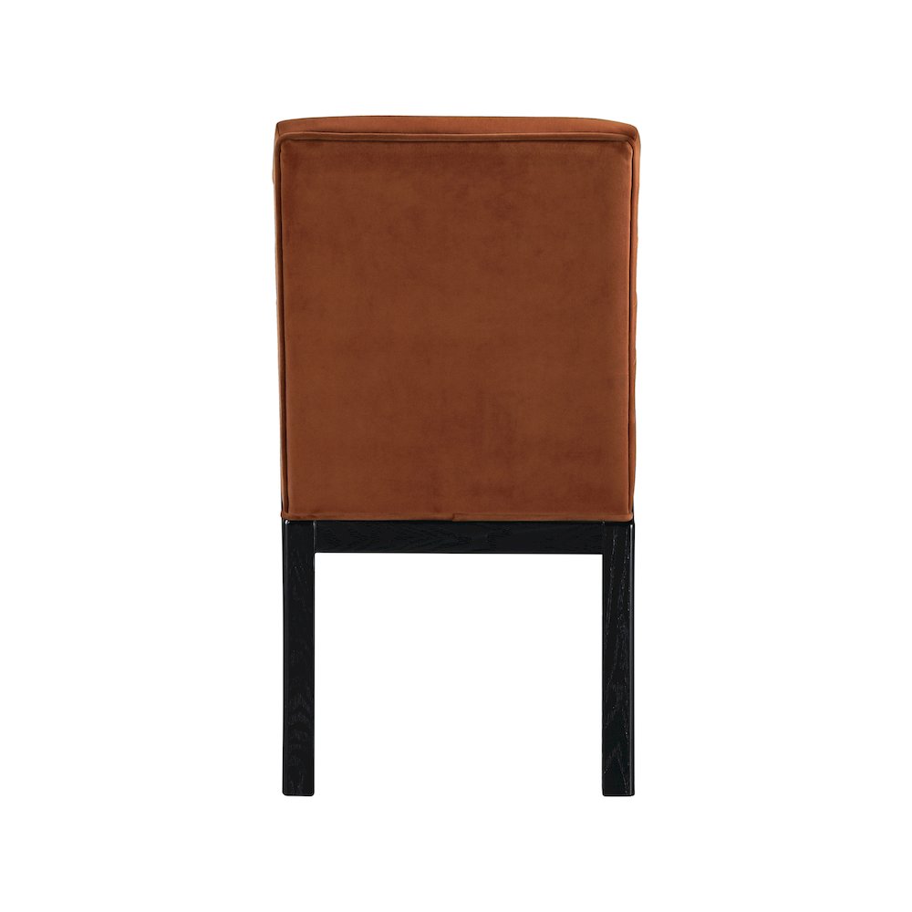 Evelyn Cognac Velvet Dining Chair. Picture 4