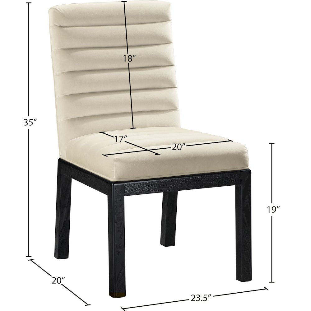Evelyn Cream Velvet Dining Chair. Picture 7