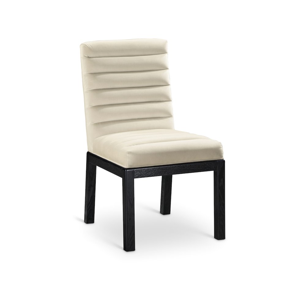 Evelyn Cream Velvet Dining Chair. Picture 1