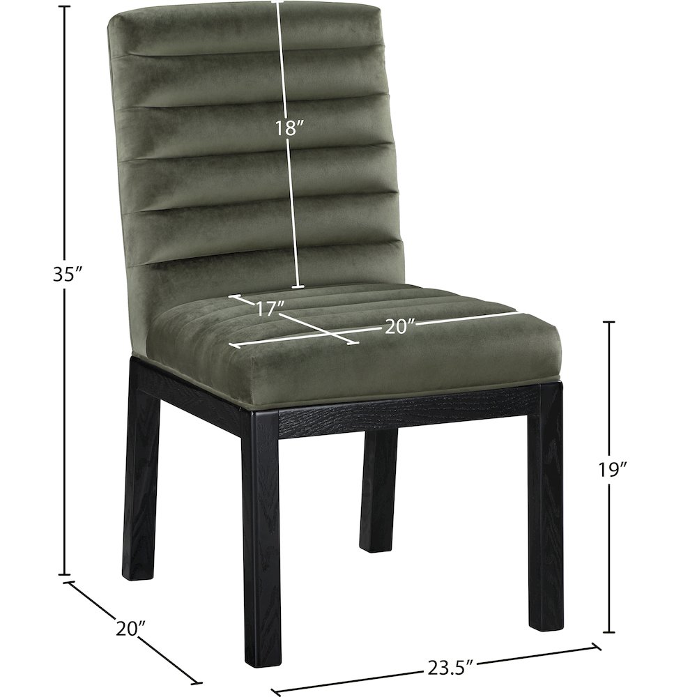 Evelyn Green Velvet Dining Chair. Picture 7