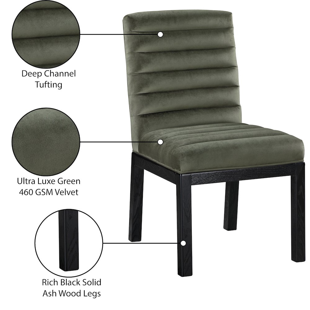 Evelyn Green Velvet Dining Chair. Picture 8