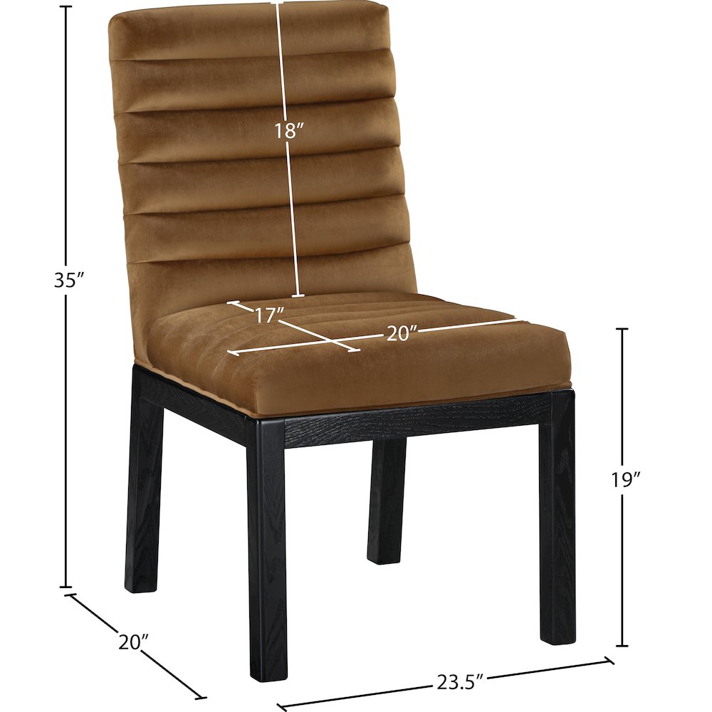 Evelyn Saddle Velvet Dining Chair. Picture 7